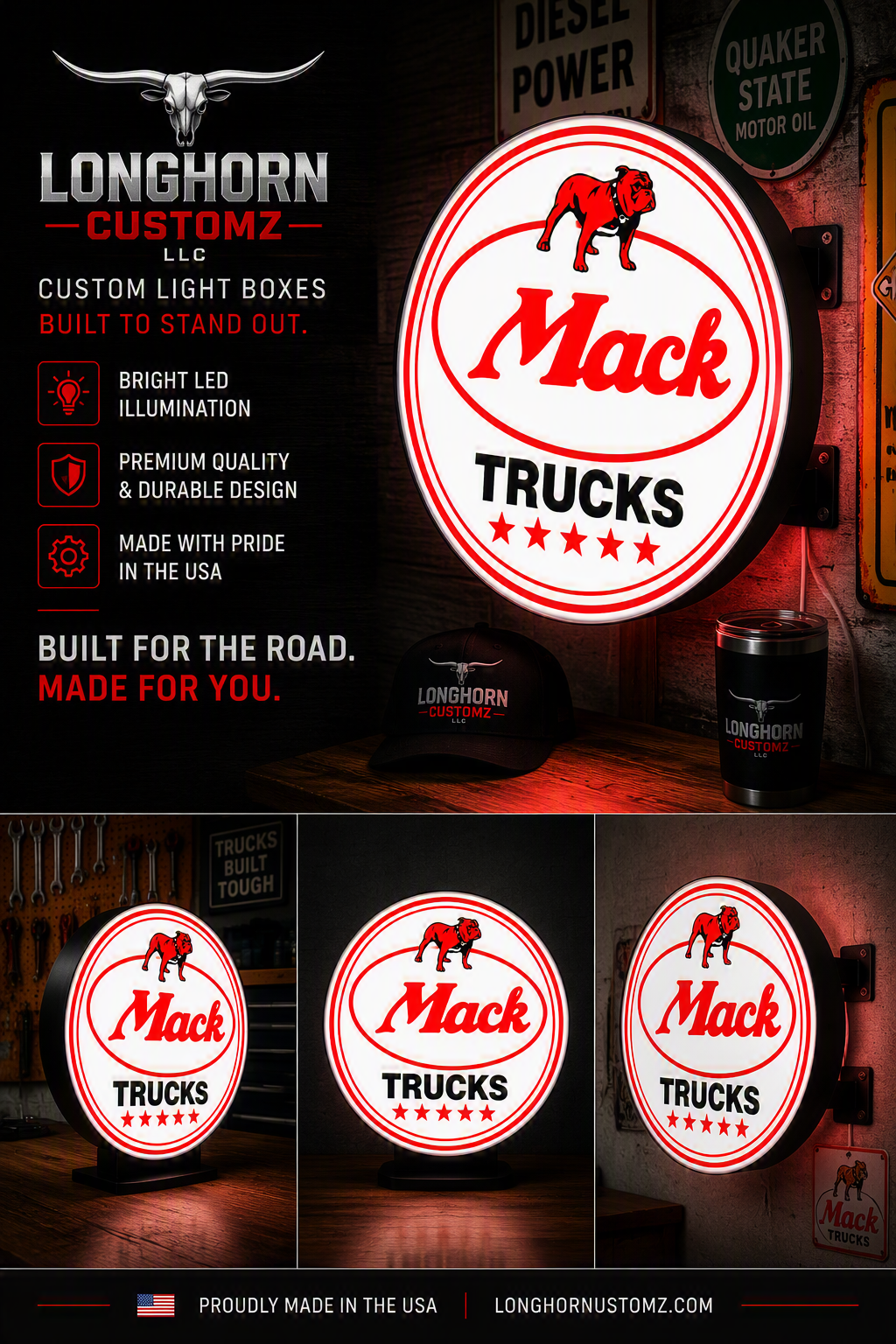 Mack Truck Pub Sign Light