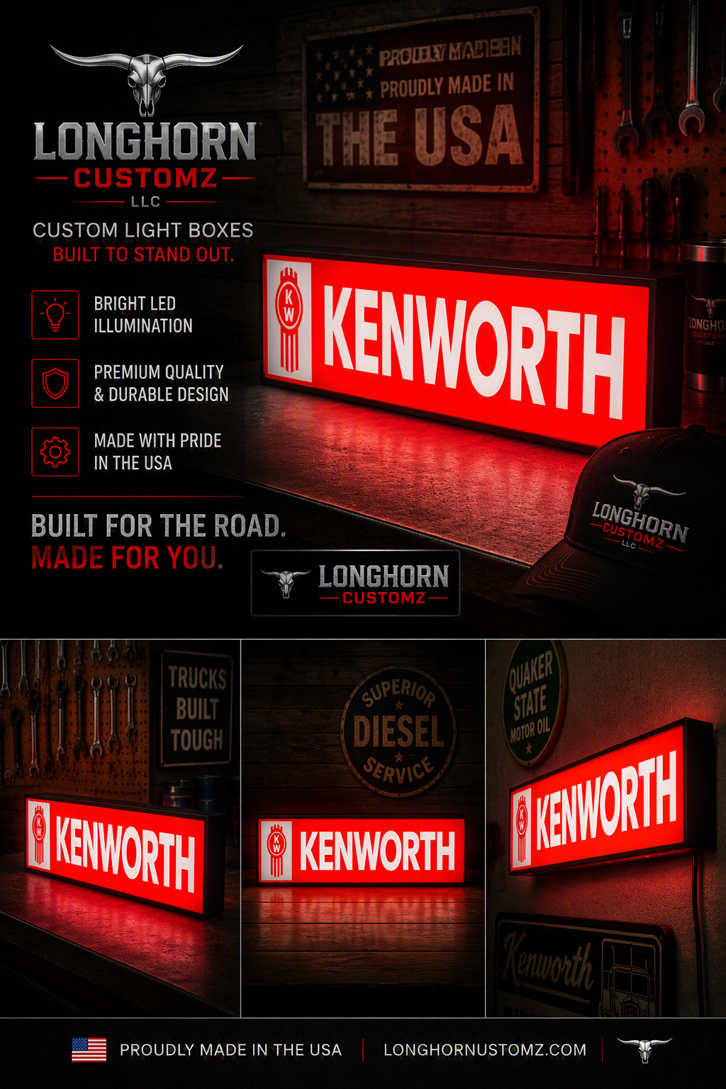 Kenworth Wall Mounted Banner Light Box