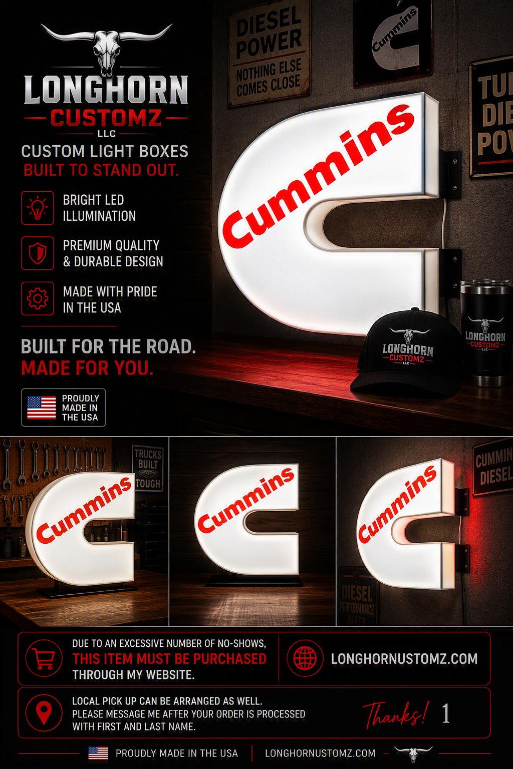 Cummins Wall Mounted Logo / Desktop
