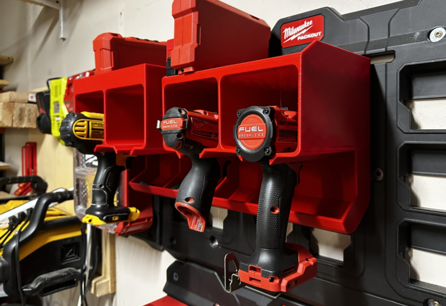 Two Drill Station for Milwaukee Packout Mounting Plate