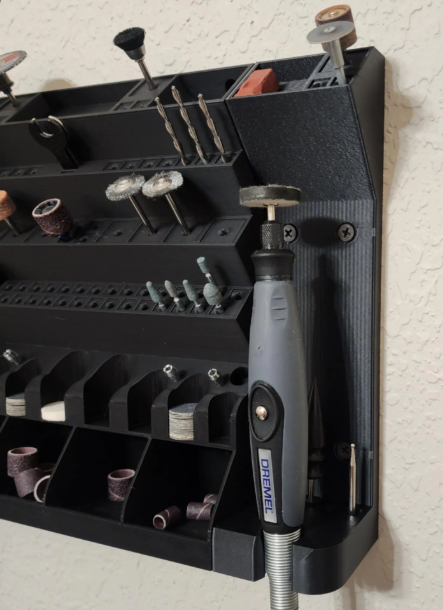 Wall-Mounted Dremel Bit Organizer & Dremel Holder